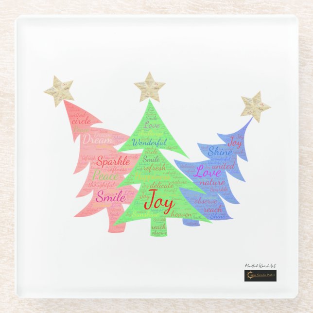 Posavasos De Vidrio Arte de palabras mental - Astratos (Anverso)