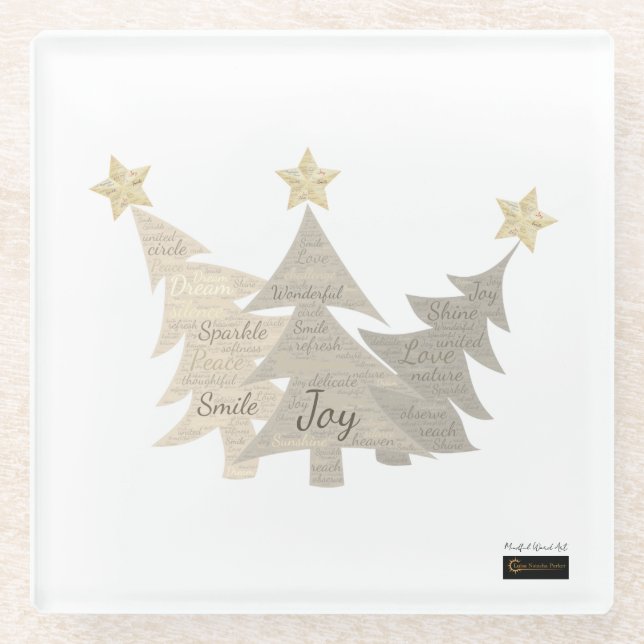 Posavasos De Vidrio Arte de palabras mental - Astratos (Anverso)