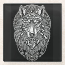 Arte de pared León de Cristal | Arte de línea blan