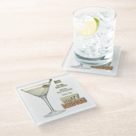 Posavasos De Vidrio Arte de Receta de Cóctel Martini Sucio