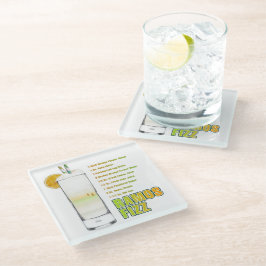 Posavasos De Vidrio Arte de Receta de Cóctel Ramos Gin Fizz