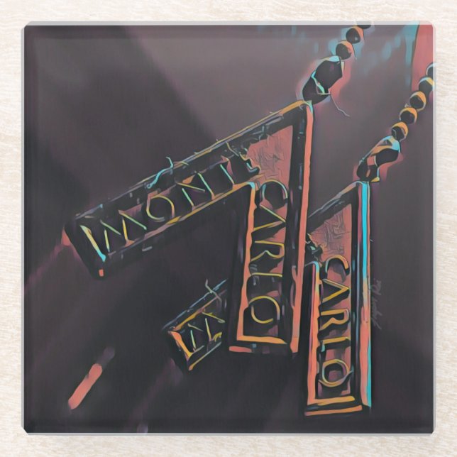 Posavasos De Vidrio Arte de vidrio de Monte Carlo (Anverso)