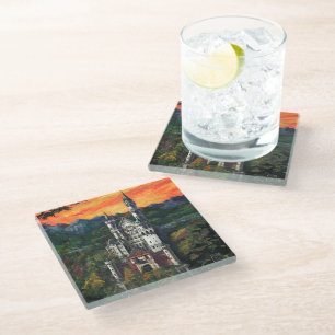 Posavasos De Vidrio Arte del castillo de Neuschwanstein