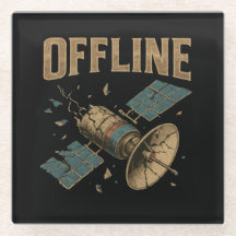 Arte Espacial "DESCONECTADO" de Satélite Retro Rot