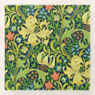 Posavasos De Vidrio Arte Floral Vintage de Restauración William Morris