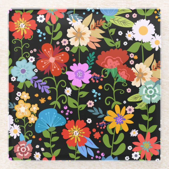 Posavasos De Vidrio Arte folclórico mexicano (Anverso)