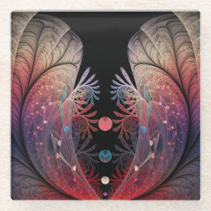 Posavasos De Vidrio Arte fractal de fantasía moderna abstracta Jonglag