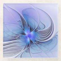 Arte fractal moderno abstracto lavanda azul