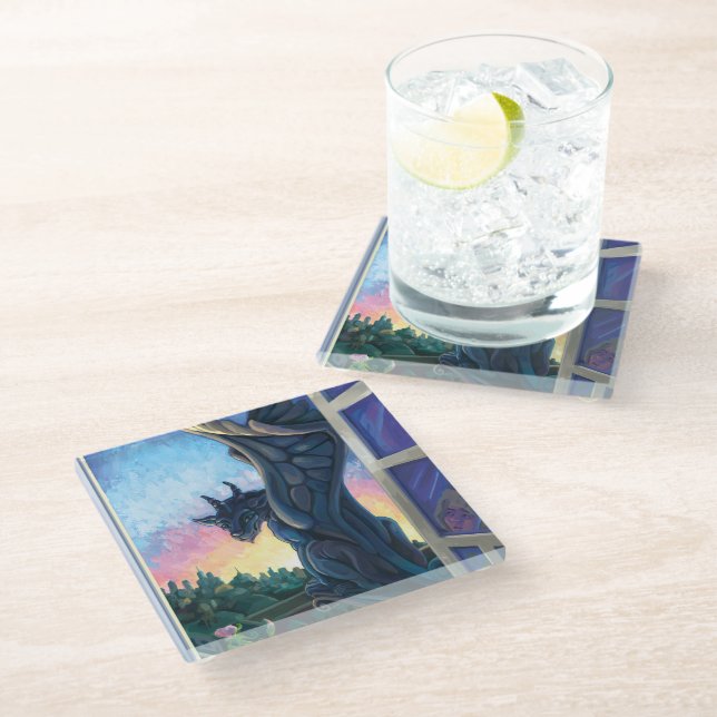 Posavasos De Vidrio Arte Gargoyle Guardian (Angular)