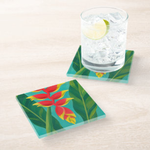 Posavasos De Vidrio Arte hawaiano hermoso