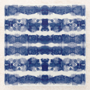 Posavasos De Vidrio Arte Índigo: Abstracto Caos acuarela.