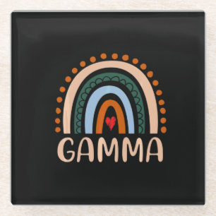 Posavasos De Vidrio Arte Madre Gamma Rainbow Grandma Cute Cumpleaños