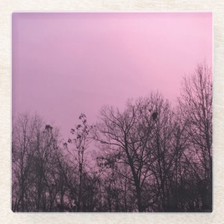 Posavasos De Vidrio Arte original del "cielo violeta" por KAS