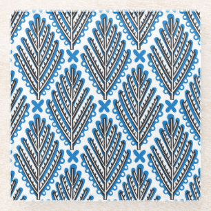 Posavasos De Vidrio Arte Popular Escandinavo: Diseño Retro Floral
