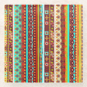 Posavasos De Vidrio Arte Tribal Boho: Textura de fondo sin inconvenien
