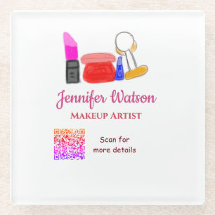 Posavasos De Vidrio artista de maquillaje agregar nombre sitio web cor