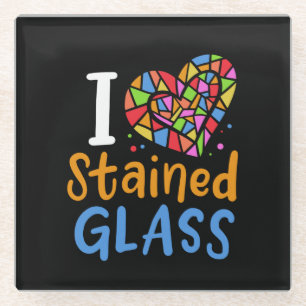 Posavasos De Vidrio Artista de vidrio manchado de vidrio templado