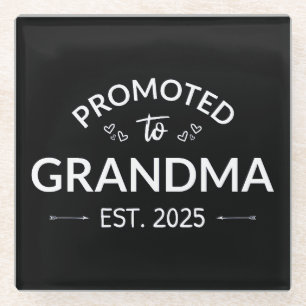 Posavasos De Vidrio Ascendida a Abuela Est. 2025 II
