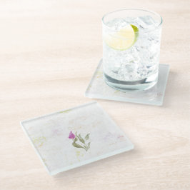 Posavasos De Vidrio Asera botánica pétala rosa abstracta