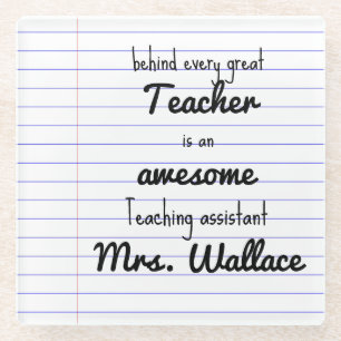 Posavasos De Vidrio asistente de docencia de ayuda de profesores en bo