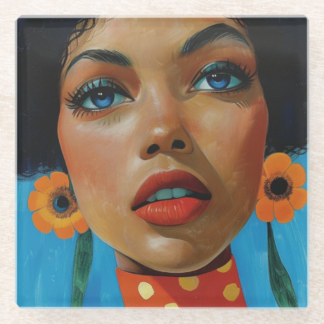 Posavasos De Vidrio Asistentes de "Donna by KAB" (Anverso)