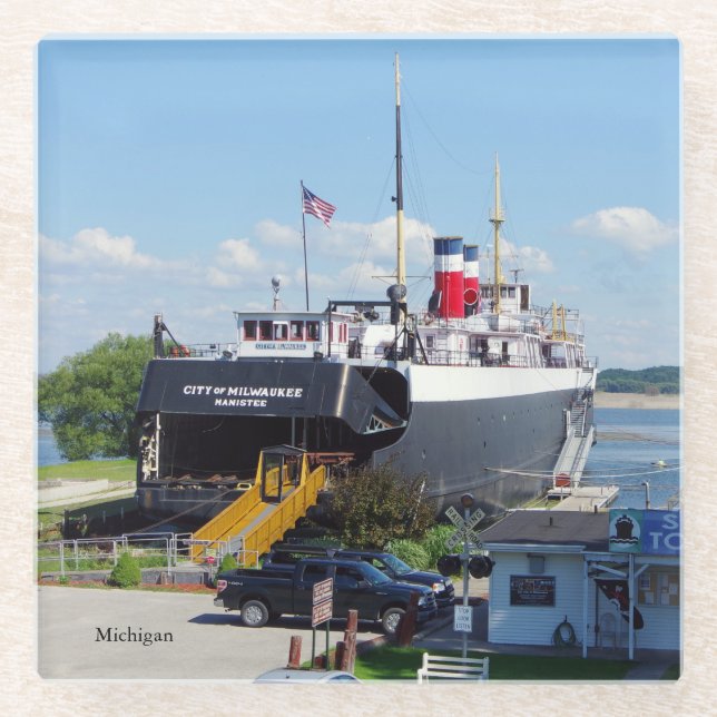 Posavasos De Vidrio Astras de vidrio de la ciudad de Milwaukee (Anverso)