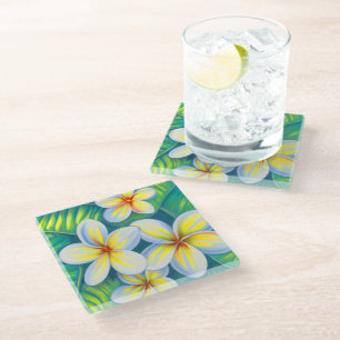 Posavasos De Vidrio Astras tropicales de vidrio
