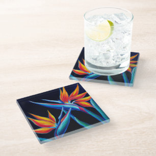 Posavasos De Vidrio Astras tropicales de vidrio