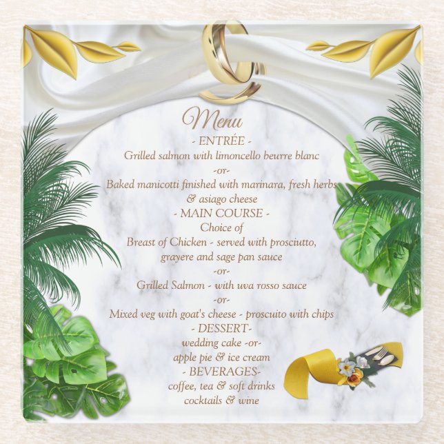 Posavasos De Vidrio Astras tropicales románticas (Anverso)