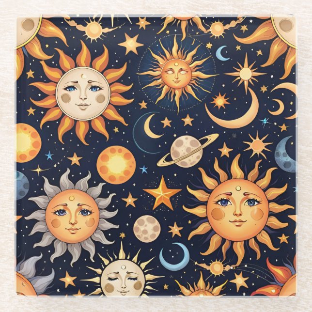 Posavasos De Vidrio Astrología (Anverso)