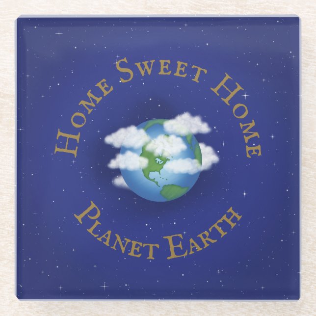 Posavasos De Vidrio Astronomía caprichosa del "Hogar dulce Planeta Tie (Anverso)