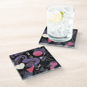 Posavasos De Vidrio Ataques de vidrio de diseño retro