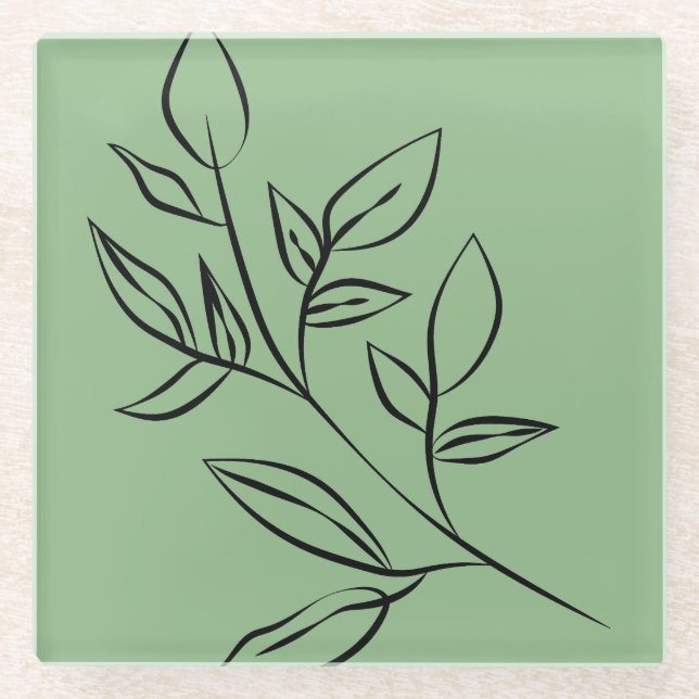 Posavasos De Vidrio Ataques de vidrio verde (Anverso)