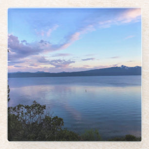 Posavasos De Vidrio Atardecer en el lago Crescent, Oregón