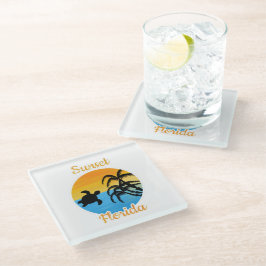 Posavasos De Vidrio Atardecer en Florida