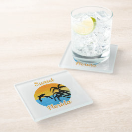 Posavasos De Vidrio Atardecer en Florida