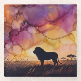 Posavasos De Vidrio Atardecer en la sabana