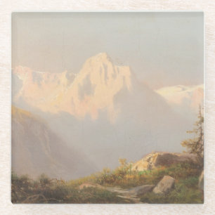 Posavasos De Vidrio Atardecer en las montañas - Carl Lafite