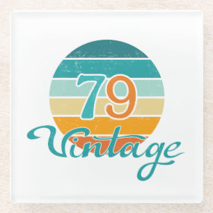 Posavasos De Vidrio Atardecer Retro 79 Vintage Aplastado