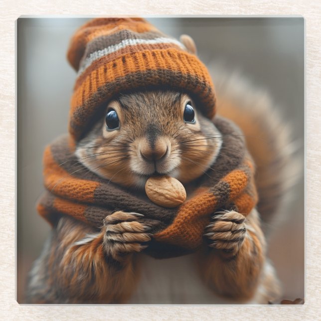 Posavasos De Vidrio Atrapado otra vez - Imagen de Squirrel Ai (Anverso)