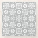 Posavasos De Vidrio Auseklis Saulite<br><div class="desc">Auseklis Saulite de sol gris y blanco letón tradicional</div>