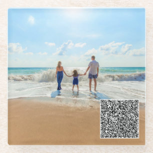 Posavasos De Vidrio Autobús de vidrio fotográfico personalizado con có