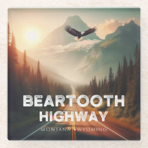 Posavasos De Vidrio Autopista Beartooth Montana Wyoming Eagle