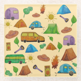 Posavasos De Vidrio Aventura de camping
