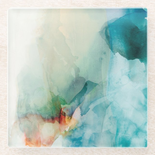Posavasos De Vidrio Aversion - Azul acuarela (Anverso)