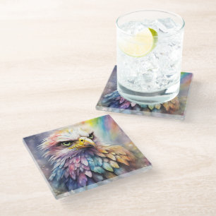 Posavasos De Vidrio Aves arcoiris águila 2