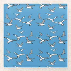 Posavasos De Vidrio Aves voladoras - una bandada de gaviotas