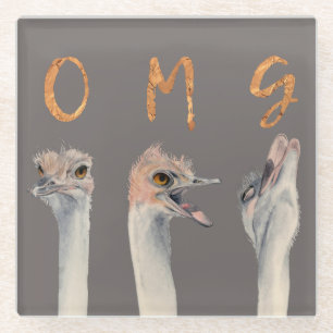Posavasos De Vidrio Avestruces de OMG