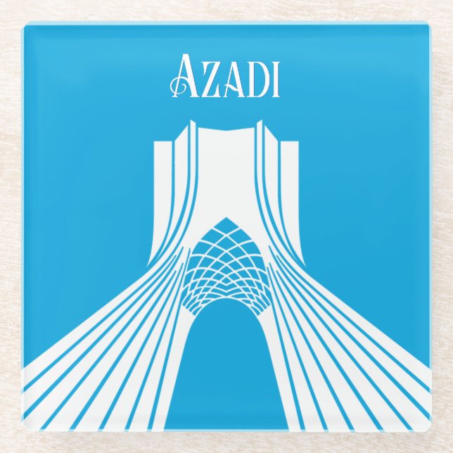 Posavasos De Vidrio Azadi Tower Turquoise Persa (Anverso)