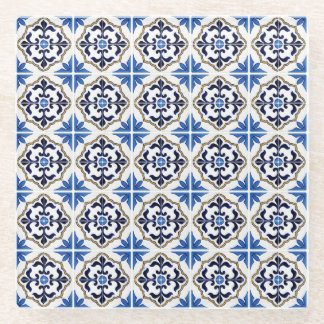 Posavasos De Vidrio Azile marroquí azul
